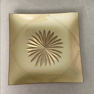 Gold glass serving platter